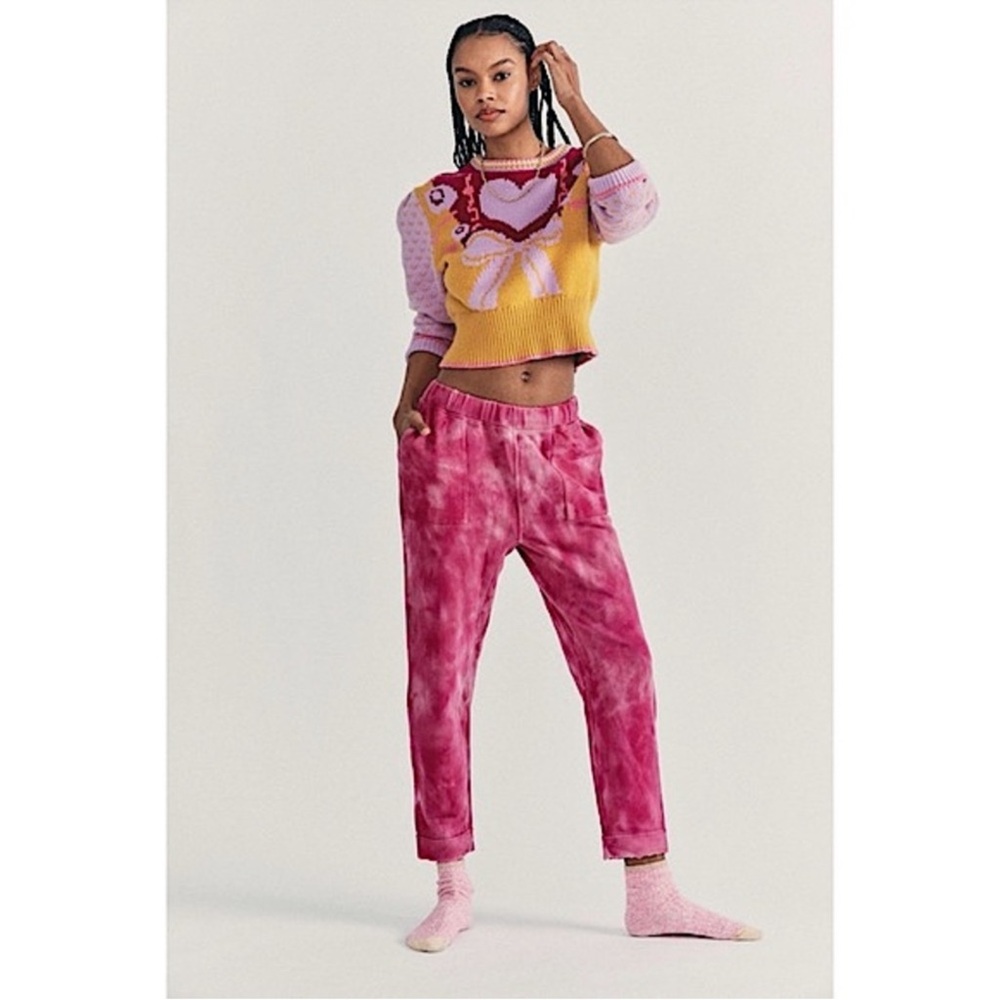 LoveShackFancy Pink Tie-Dye Pants
